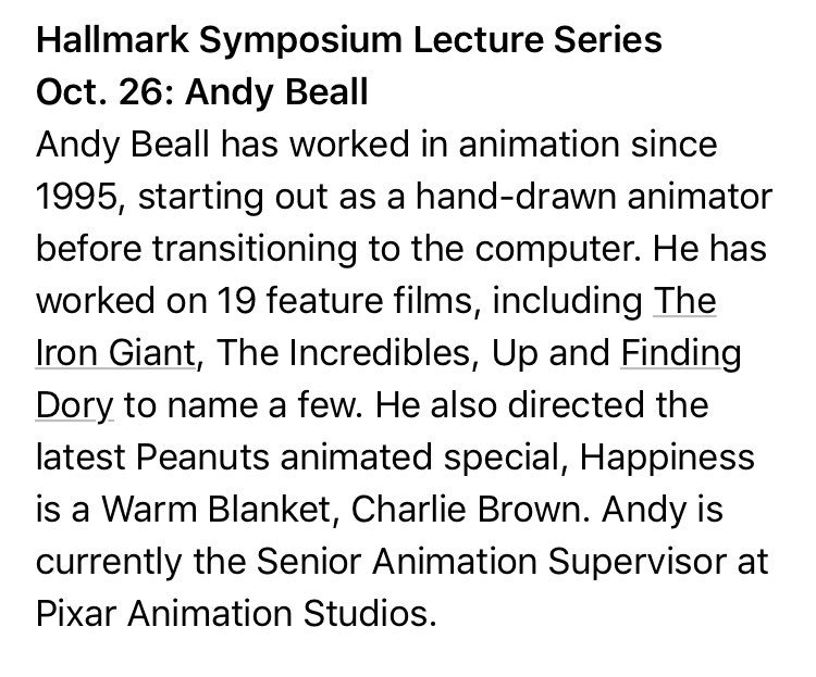 KUadclub's tweet photo. If anyone’s interested in working in the film industry the design school is hosting a speaker from Pixar tonight at 6 in Budig 110! https://t.co/csF2xJU4Dt