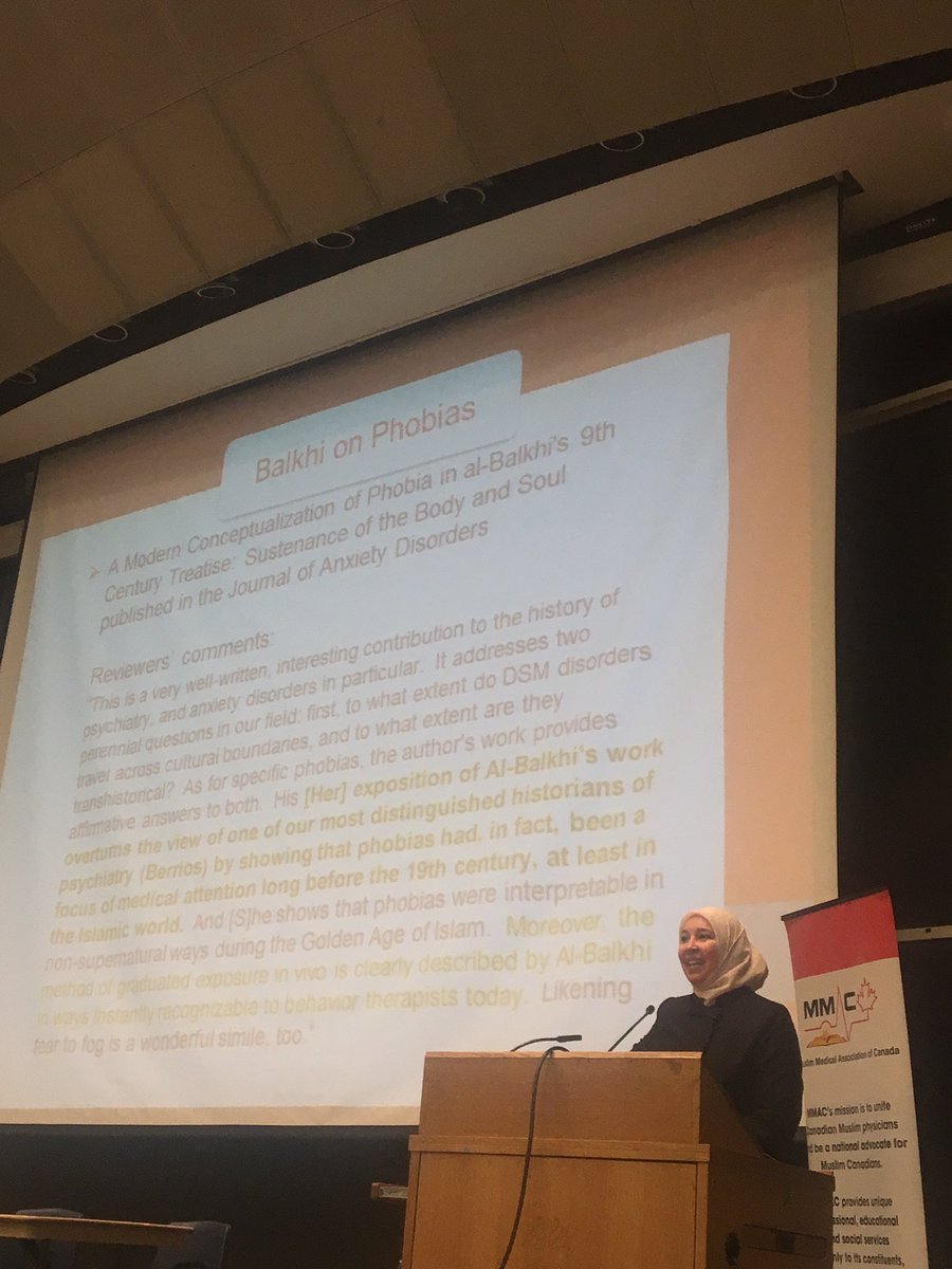 FarahFislam's tweet photo. Dr. Rania Awaad: "If Ibn Sina were here today, he would be prescribing Zoloft." #CMMHC2017 #muslimmentalhealth #islamicheritagemonth https://t.co/FWKm2O5Md6
