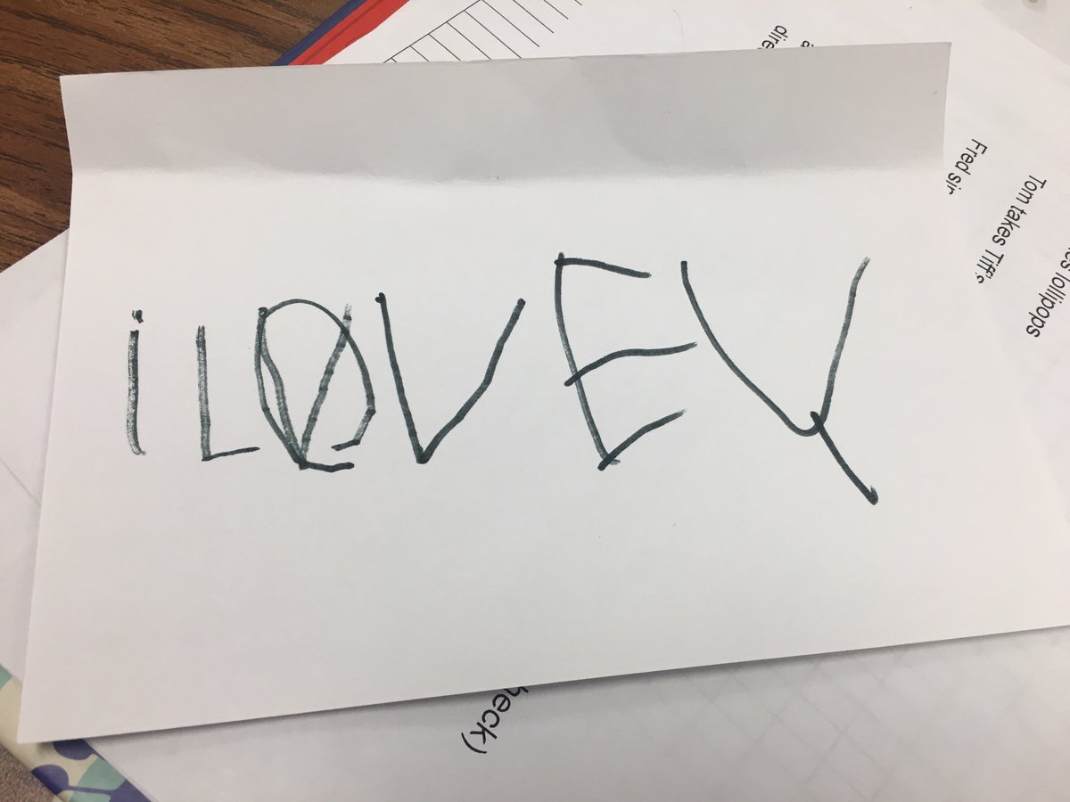 educatormrsjess's tweet photo. #kinder is the best! I feel loved AND I get to celebrate that this means we are learning to write! #continuallyimproving #parksidescholars https://t.co/srKnsQpBZn