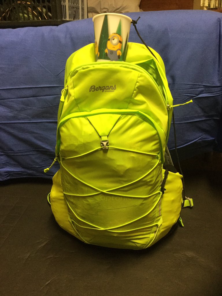 Gleavo's tweet photo. @KevanCameron @theomm @TrailRunningMag @TGOMagazine @harveymaps @SilvaUK @LifesystemsUK @OutdoorsRadar Bag packed and more importantly the morale dipping cup is attached. Good weather, amazing hills and challenge accepted #OMM50 #Bergans https://t.co/wXtXOZGBTD