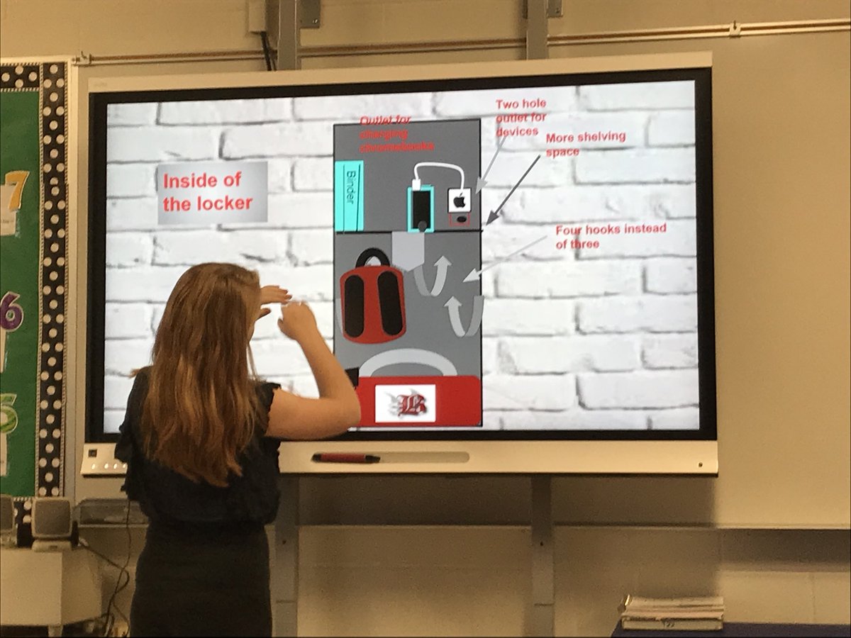 bcskayaker's tweet photo. #bmsteamascent presenting redesign for lockers at #BMSthePlace2B @AmyBeekMSPrin @BillDuffany @MannixDan  @rjh8281  #PBL https://t.co/U7M8pLOKyH