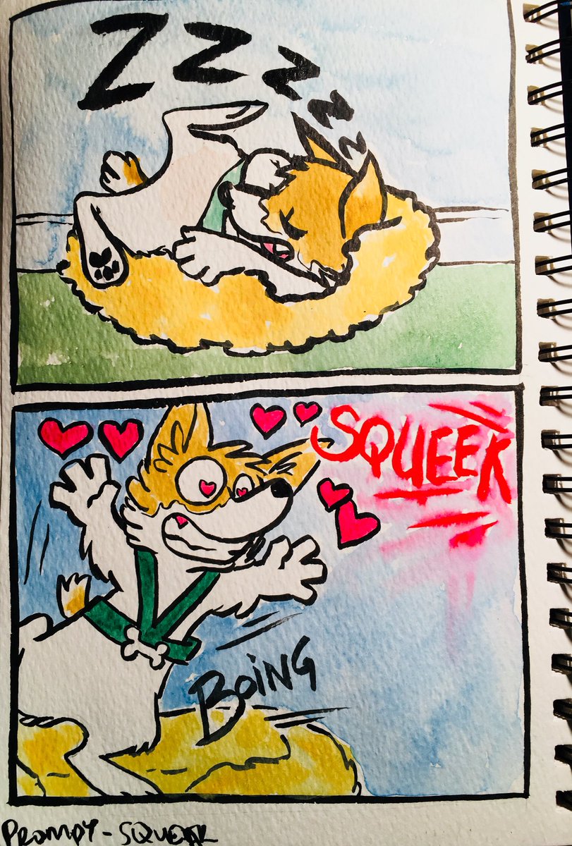 AnnimatedDragon's tweet photo. Inktober 2017 Day 26
#inktober2017 prompt: squeak. Inks- pentel brush pens &amp; watercolour https://t.co/uc1eWMHqCu