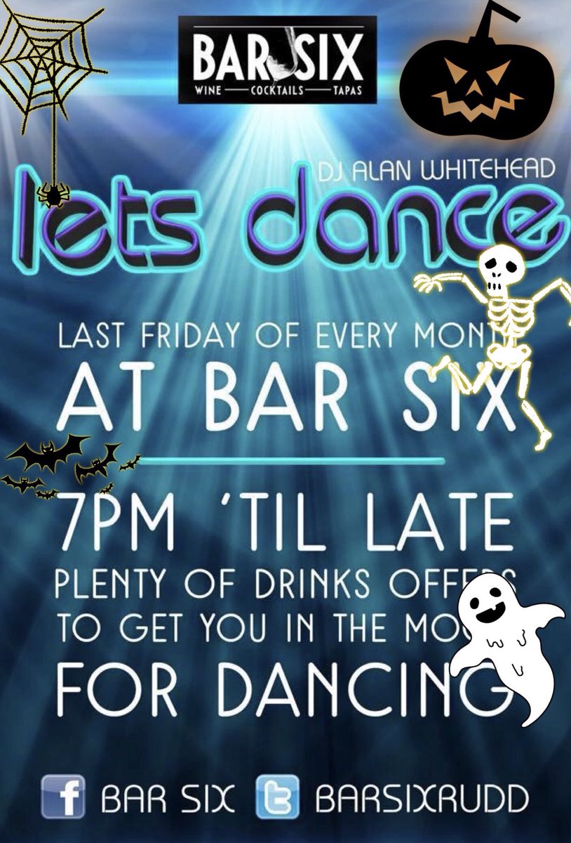 BarsixRudd's tweet photo. Tomorrow night @BarsixRudd! Happy hour, DJ and 2 for £9 cocktails ALL NIGHT! #Ruddington #Halloween #party #cocktails #nottingham #NG11 https://t.co/B6TdmCOUSr