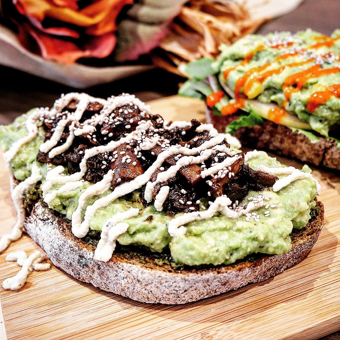 Instead of a smear, we have one whole avocado on each toast for your satisfaction 😍🥑