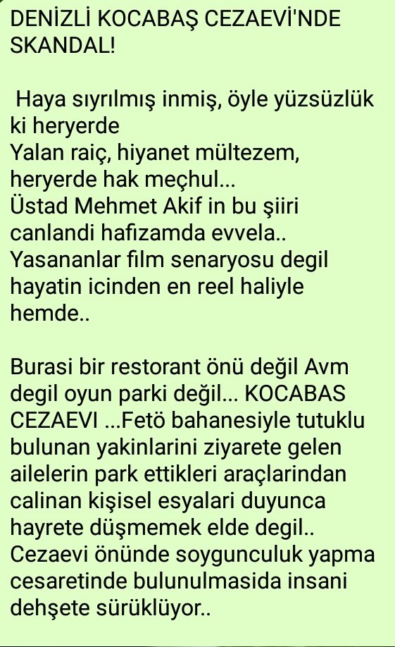denizlimagdur's tweet photo. DENİZLİ KOCABAŞ CEZAEVI'NDE 
SKANDAL!     HIRSIZLAR ARTIK ÖZGÜR ÇALIŞIYOR... https://t.co/Zx0MK0rAUH