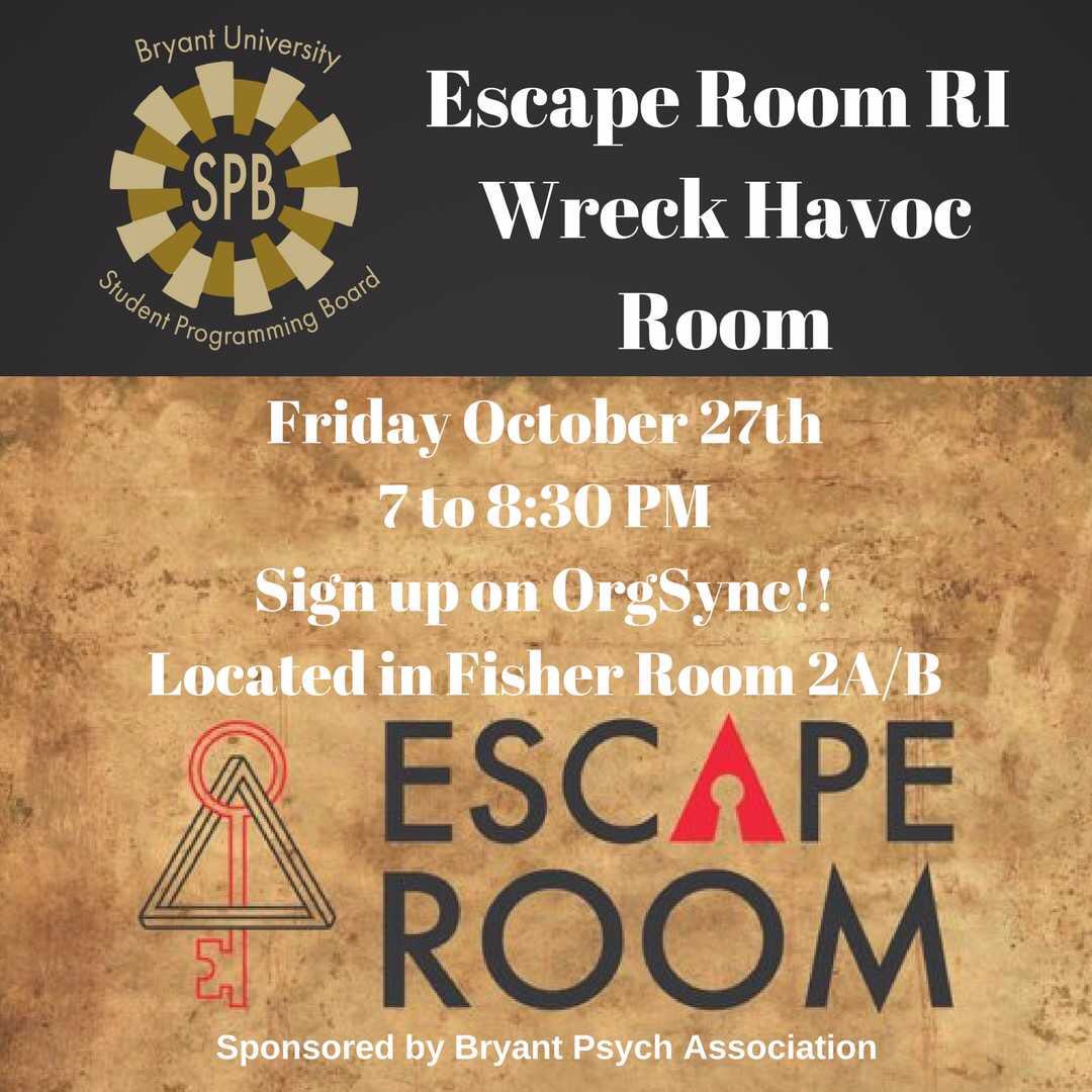 BPA is sponsoring an Escape Room event tomorrow night in Fisher! Make sure to sign up through Orgsync + can’t wait to see you all there!🎃👻