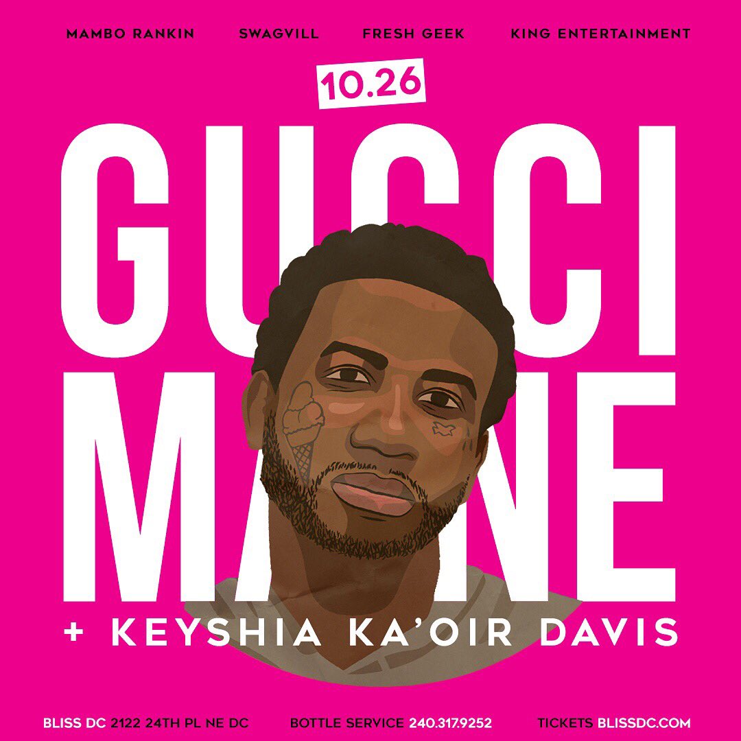 BiancaLonchamp's tweet photo. Thurs 10/26 GUCCI MANE & KEYSHIA KA'OIR @ BLISS DC
Tix: https://t.co/34RDC3h08K
Friday 10/27 #PROJECTTU Towson Official Homecoming Party 18+ https://t.co/YSQ3USgMpP