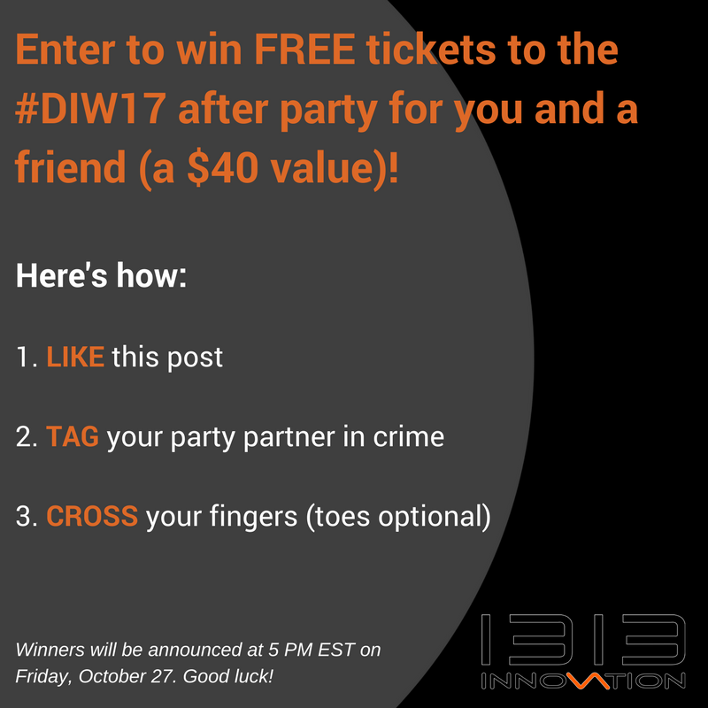 Like this post, retweet AND comment with the handle of your party partner in crime! Good luck! #DIW17