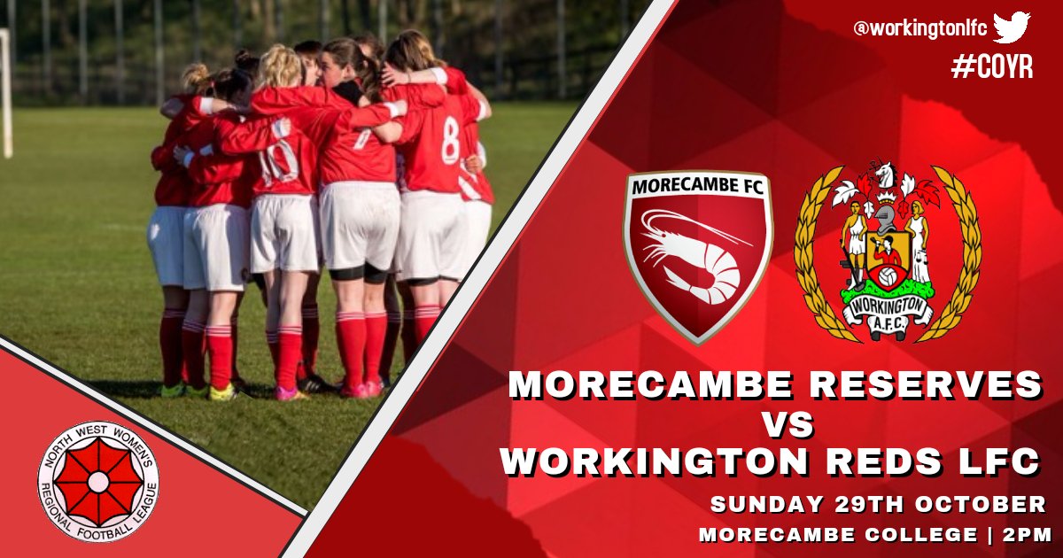 TownWomenFC's tweet photo. This Sunday we're on our travels in the @nwwrfl to @MorecambeLadies #COYR https://t.co/4sjnqsc08u