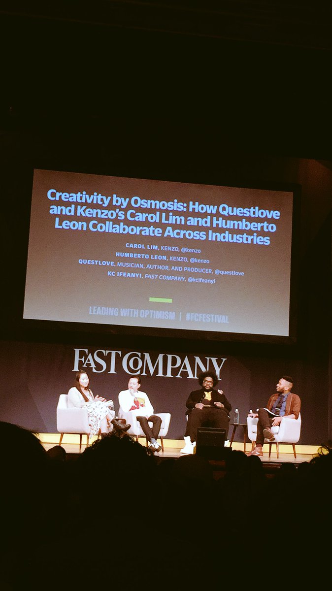 Creativity obsession #questlove and #kenzo creative director at #FCFestival <a href="/FastCompany/">Fast Company</a>
