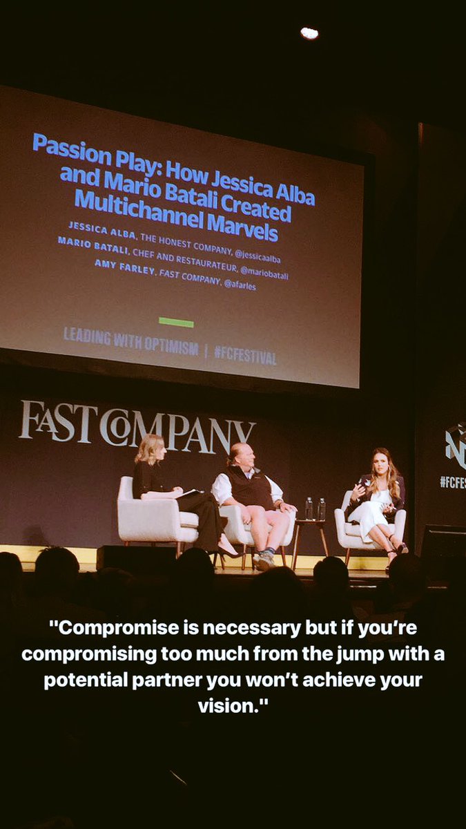 Jessica Alba and the chef Mario Batali in a passion play session #fcfestival / day 3
