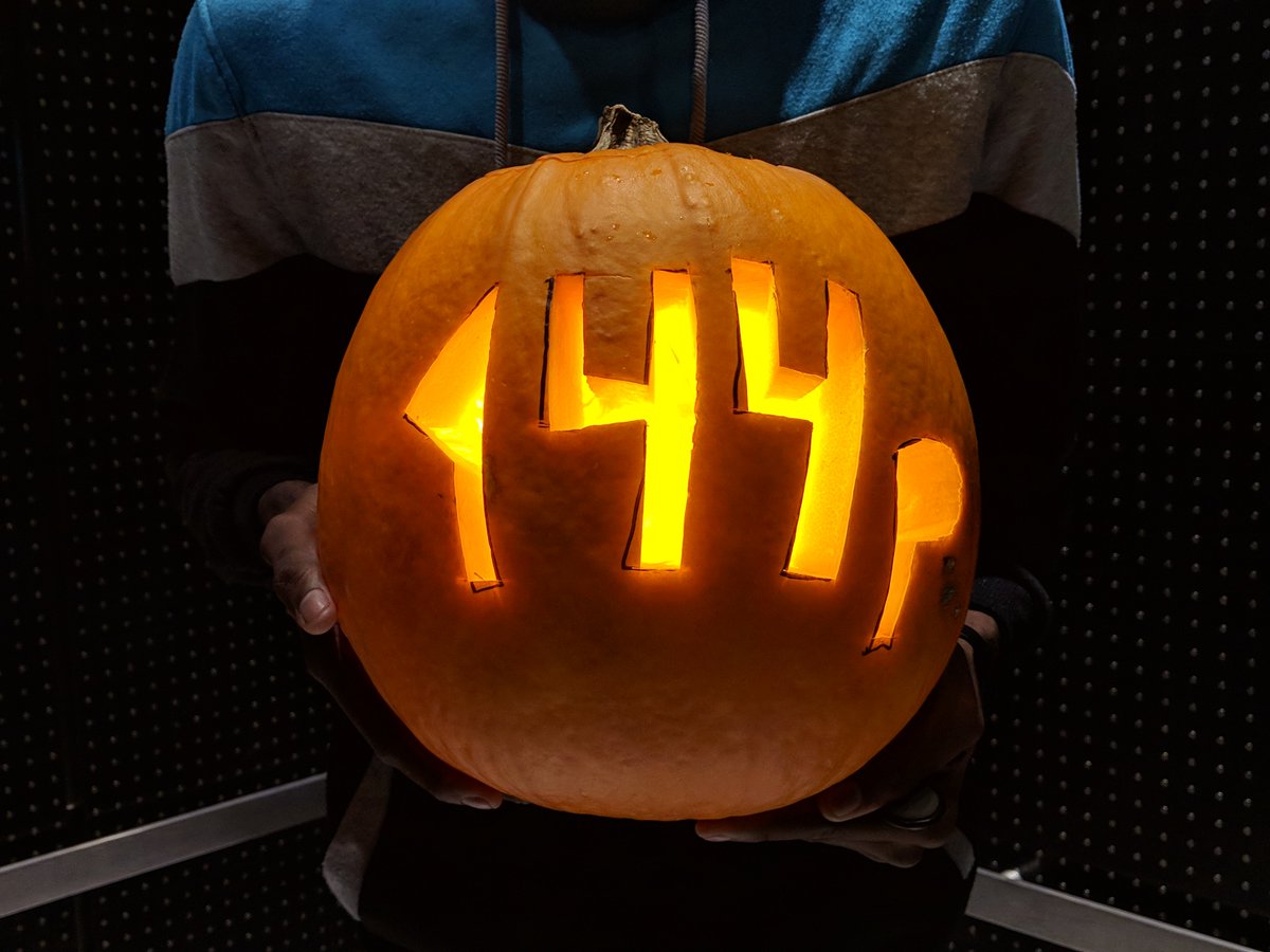 MKBHD's tweet photo. I present to you the sloppiest, spookiest pumpkin ever carved. 144p https://t.co/NRzAL4jlbM