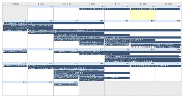 eventsforgamers's tweet photo. See which #GamesIndustry events are coming up in November! https://t.co/1yOatyo1lZ #GameConfs #GameConference #Conventions #EventCalendar https://t.co/A4SAOXSxYB