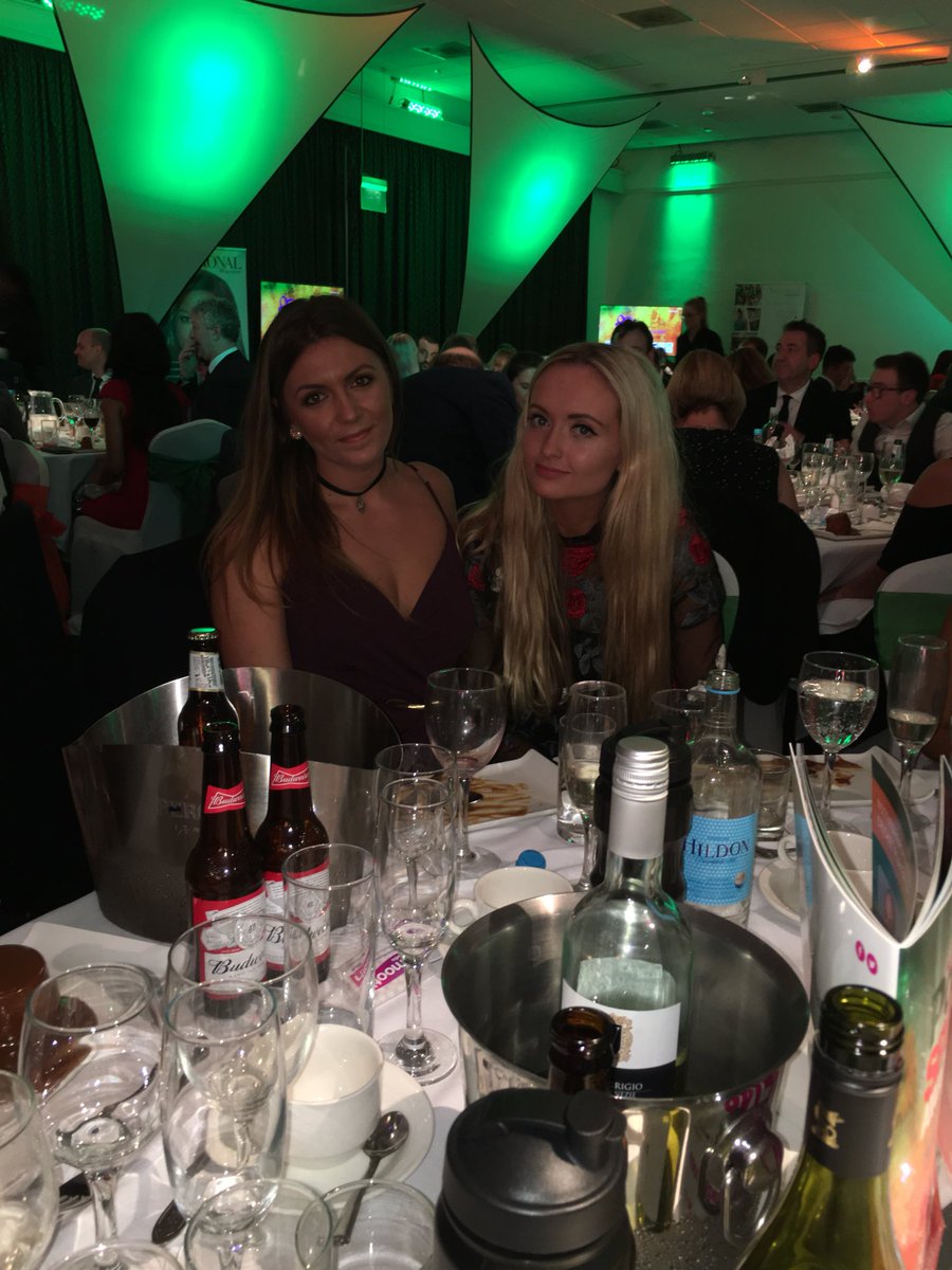 TomMolloy92's tweet photo. Free dance with these two if you send table 9 ten jagear bombs. At least two of them are single. #NPSA2017 @NottSportAwards https://t.co/Gzxerna5Jq