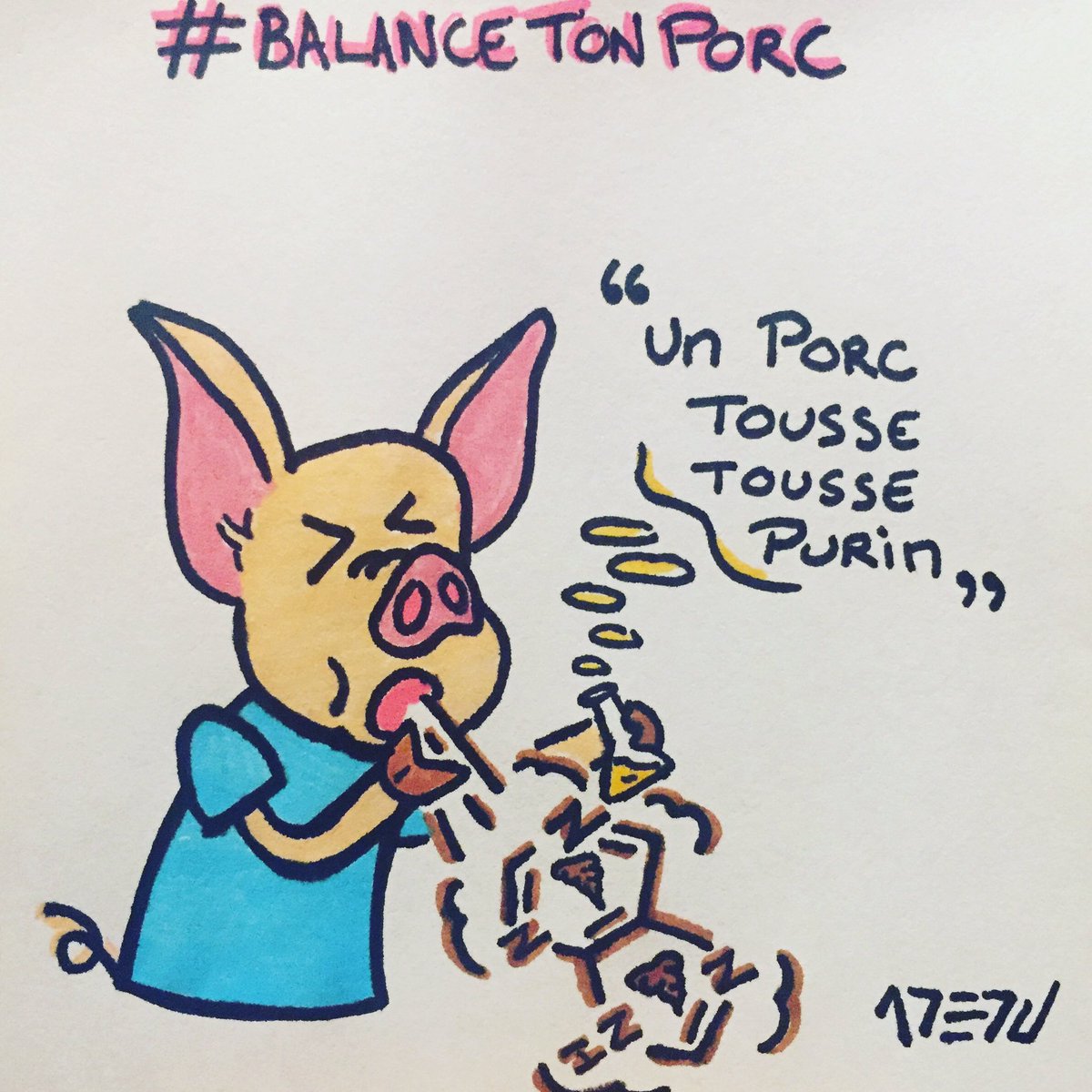 Azezu_Official's tweet photo. "#balancetonporc" by #azezu
.
.
.
#balancetonporc #mousquetaires #chimie #art #artist #draw #porc #pig #maladie #toux #chimical #disease https://t.co/SAnm4dmydo
