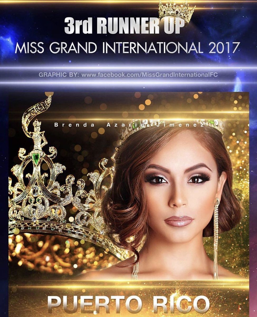 tiodelasreinas's tweet photo. #BrendaAzaria #MissGrandPuertoRico 👑
3ra Fin #MissGrandInternational 2017 GRACIAS BRENDA 🇵🇷
#BrendaAzaria #MGI #PuertoRico #OrgulloBoricua https://t.co/LLBUIC2TL4
