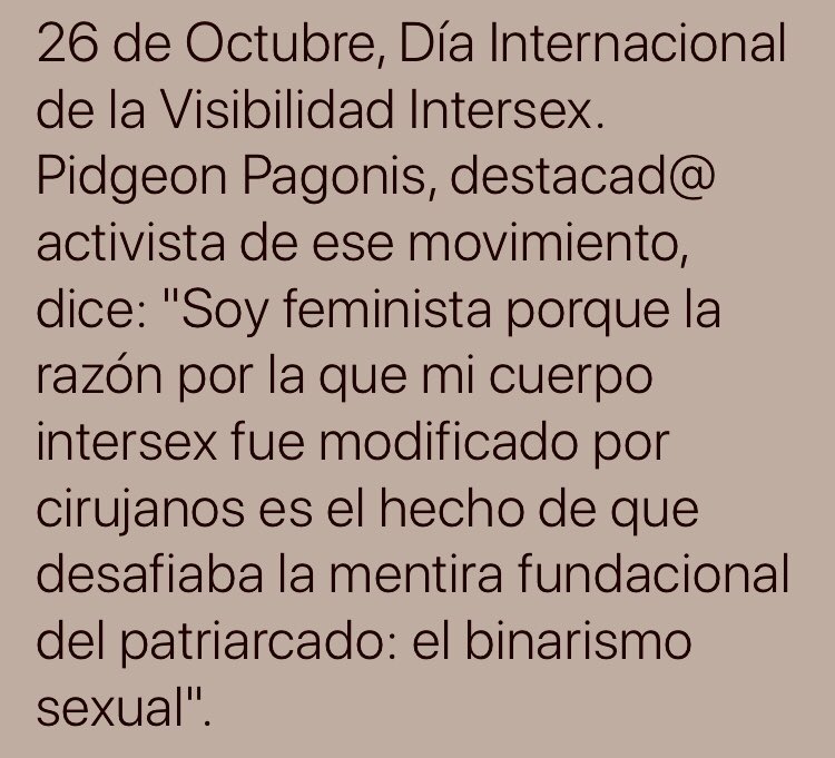 #26deOctubre #VisibilidadIntersex