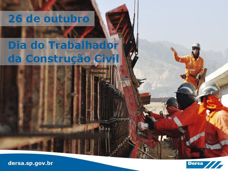 DERSASP's tweet photo. Hoje a DERSA parabeniza os milhares de trabalhadores que atuam ou atuaram na construção de seus empreendimentos. #DERSA #RDN #NTC 👷‍♀️👷👏👏👏 https://t.co/X4TKwGT8ir