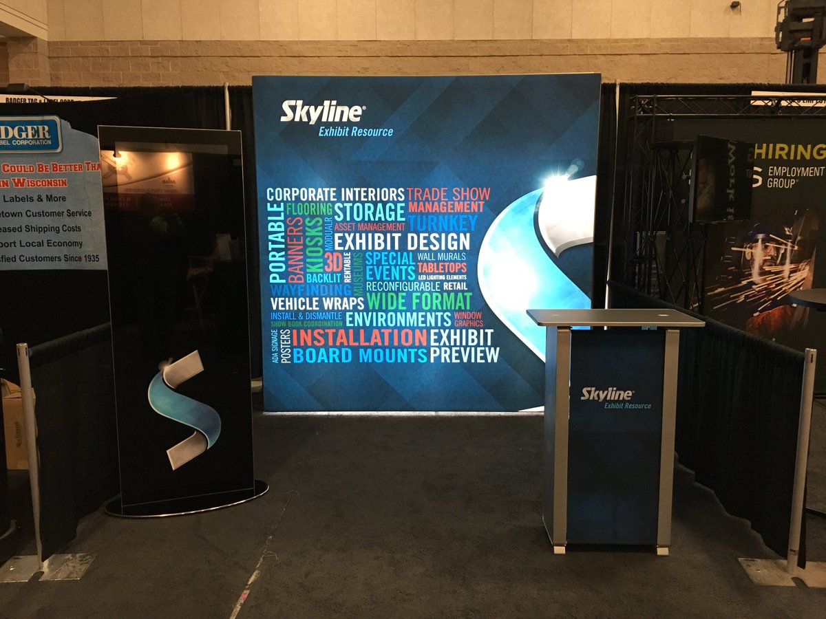 SkylineExhibit's tweet photo. Thank you for everyone that stopped by our booth at the Manufacturing First Expo #HelpingNEWWisconsinManuTrade https://t.co/g9IK5JYs79