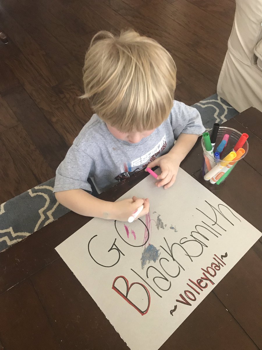 JenniferFurnish's tweet photo. Prepping for tonight's volleyball playoffs! Go Blacksmiths! #WAExcels https://t.co/Saeb1iyWkL