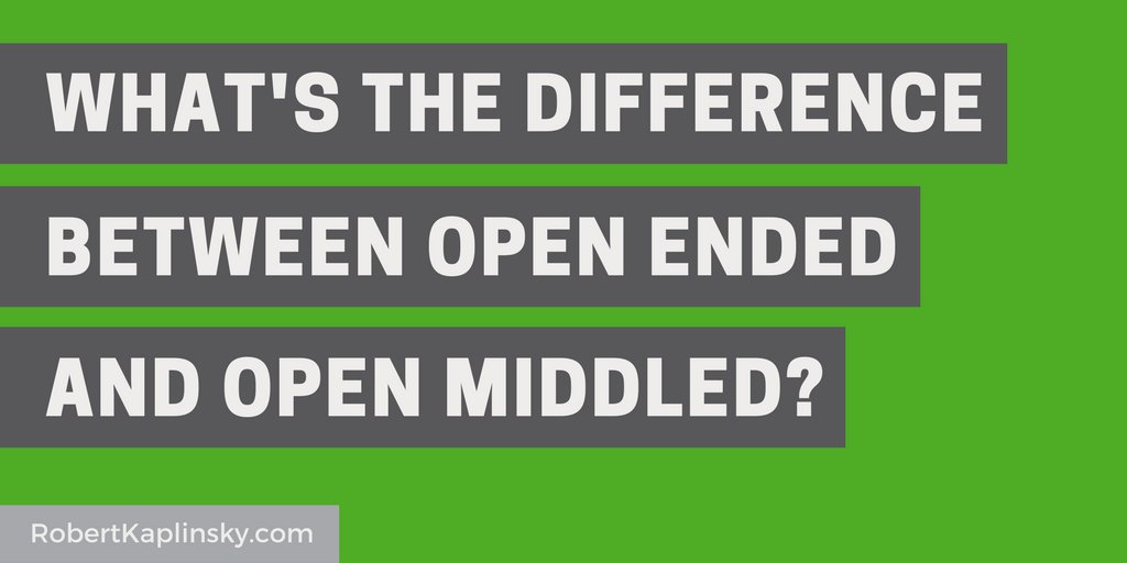 robertkaplinsky's tweet photo. Learn about the differences between open middle &amp; open ended problems in this this short &amp; sweet breakdown: 
https://t.co/InBEGeNBVC #MTBoS https://t.co/92lxlY3MD5