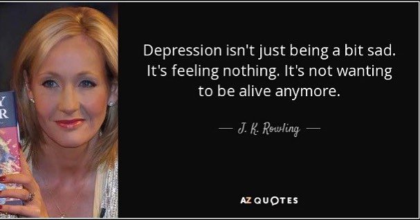 Thank you J.K. Rowling for raising awareness on #depression! 🙏🏻💚  Depression is real and it’s not a joke.  #namila