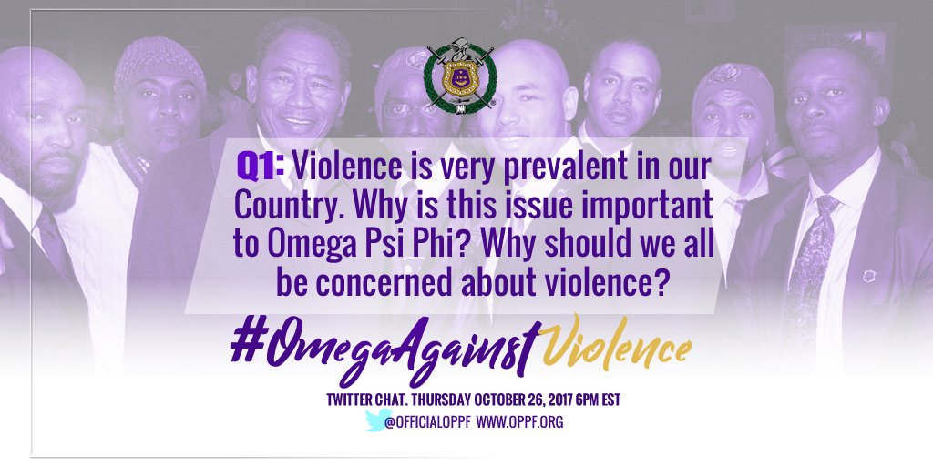 OfficialOPPF's tweet photo. Q1:Violence is prevalent in our Country. Why is this issue important to ΩΨΦ? Why should we be concerned about violence?#OmegaAgainstViolence https://t.co/yCj1GUi0HB
