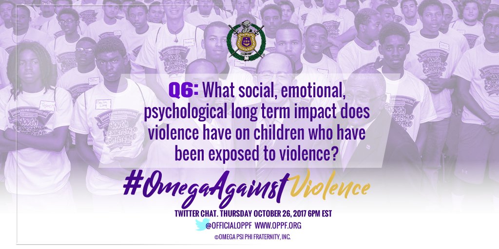 OfficialOPPF's tweet photo. Q6: What social, emotional, psychological long term impact does violence have on children who have been exposed to it?#OmegaAgainstViolence https://t.co/3EcPStiCCz