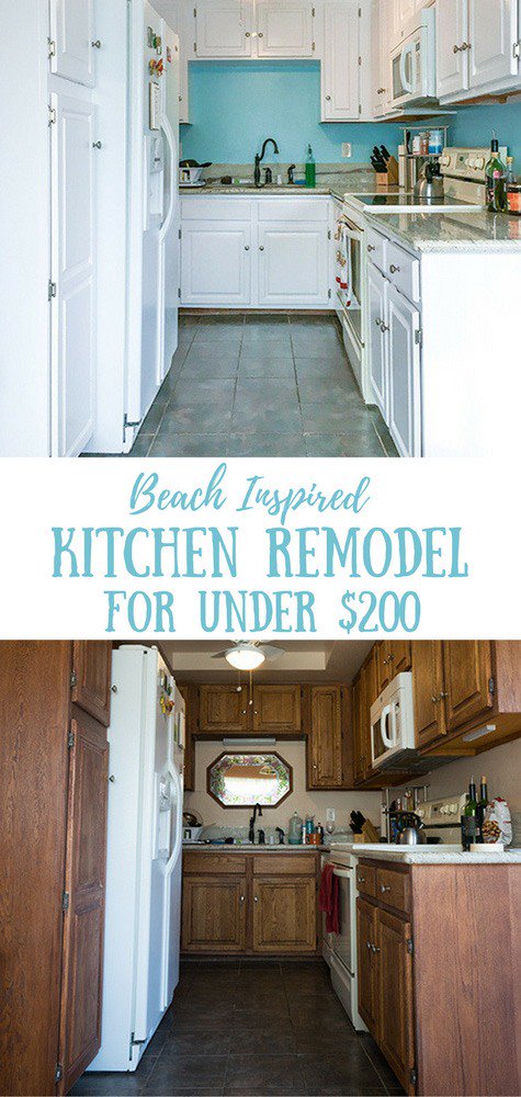 OrdinaryTravelr's tweet image. Beach Inspired Kitchen Remodel for Under $200! wp.me/p5i4O5-4ego #homeimprovement #homedecor