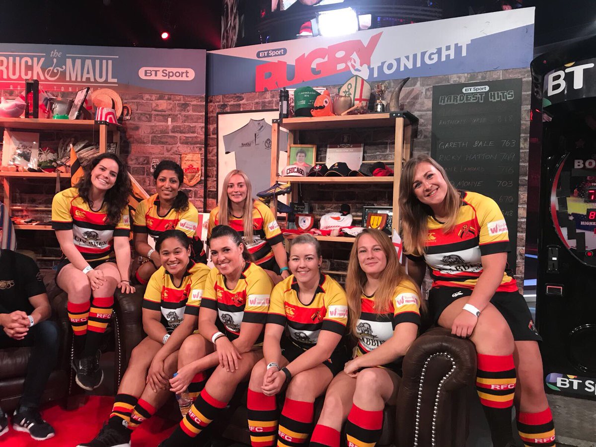 MelanieAntao's tweet photo. @RichmondFC1861 had a brilliantly fun evening on @btsportrugby @RugbyTonight last night. Thx so much for having us. Thx also to the presenters @Sarraelgan @BenKay5 @ugomonye #BTSportRugby #RugbyTonight RichWhat #Richmond #Premier15s #Tyrrells #Crabbies #Canterbury #MidWeekSocial https://t.co/3avxOdXWG0