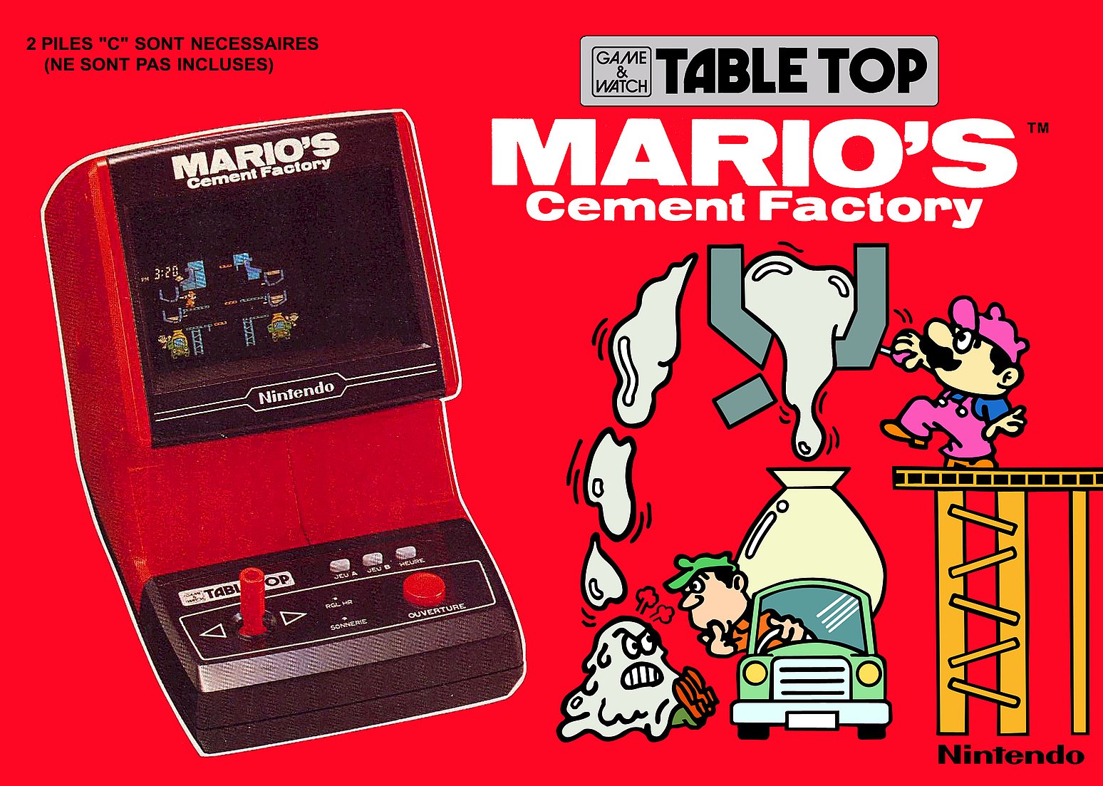 Nintendo MARIO'S Cement Factory ゲーム&ウォッチ Nintendo Game and Watch Mario's Cement Factory Vintage 1983 Japan