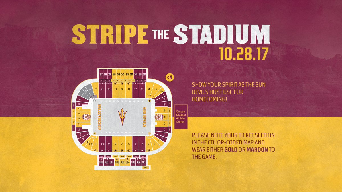 ASU vs USC Homecoming Game: Stripe Out Seating : r/ASU