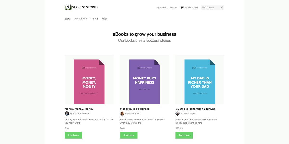Here’s a demo of Themedd, our latest theme for Easy Digital Downloads successstories.themedd.com <a href="/eddwp/">Easy Digital Downloads</a>
