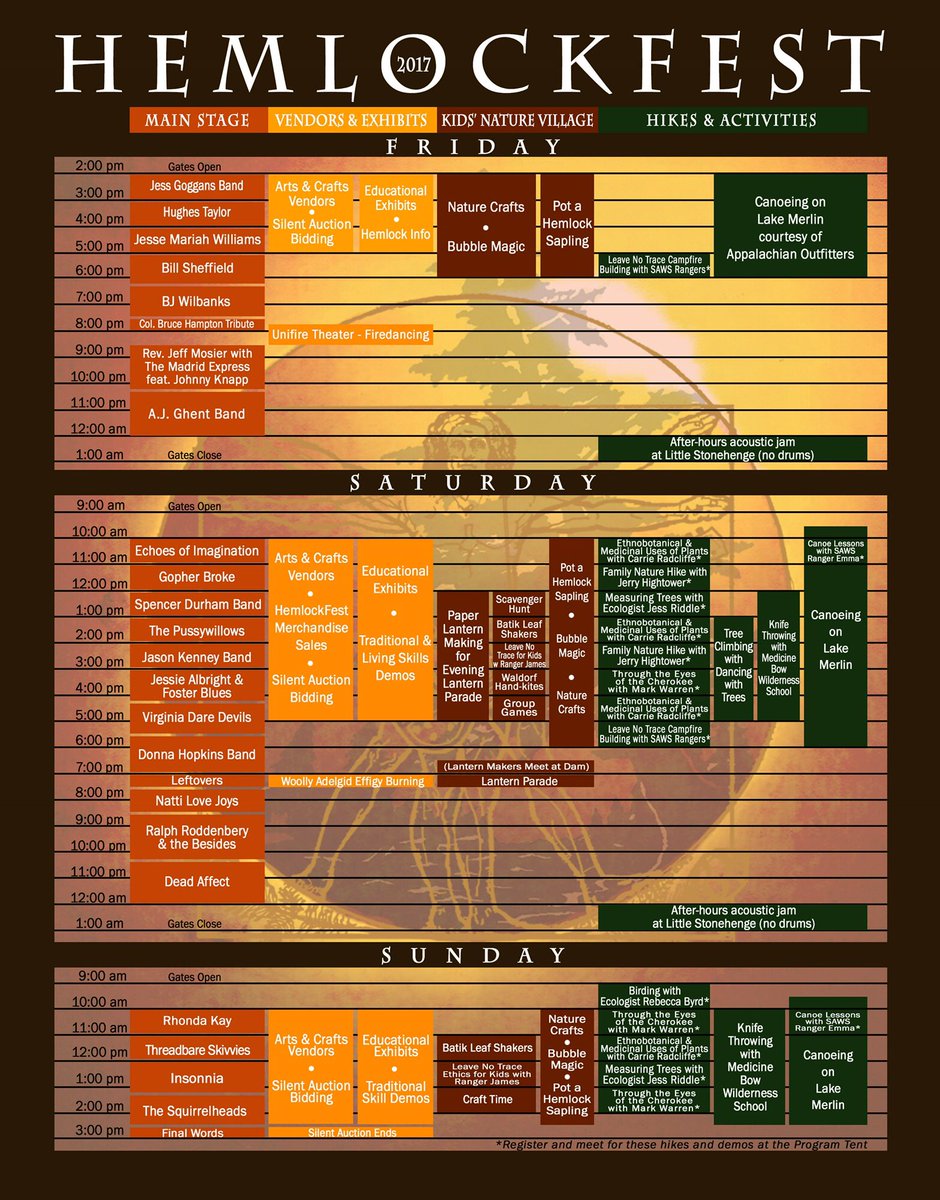 This is happening! #HemlockFest Nov 3, 4 &amp; 5, Dahlonega Ga. Save the trees! hemlockfest.org