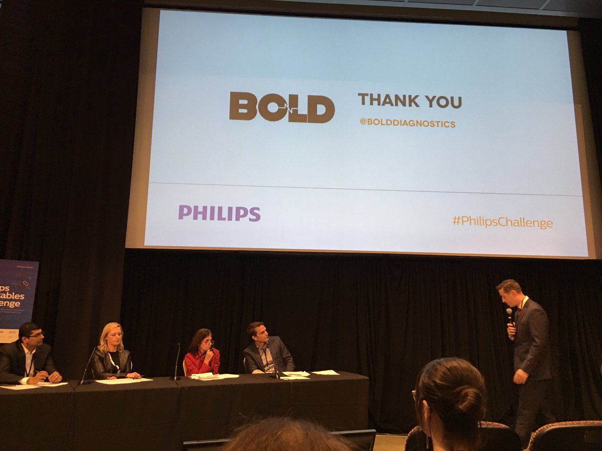 bgeisel1's tweet photo. Great pitches tonight at #philipschallenge @bolddiagnostics just finished a compelling pitch! #medicaldevice #iot https://t.co/ZlMoktV4Pt