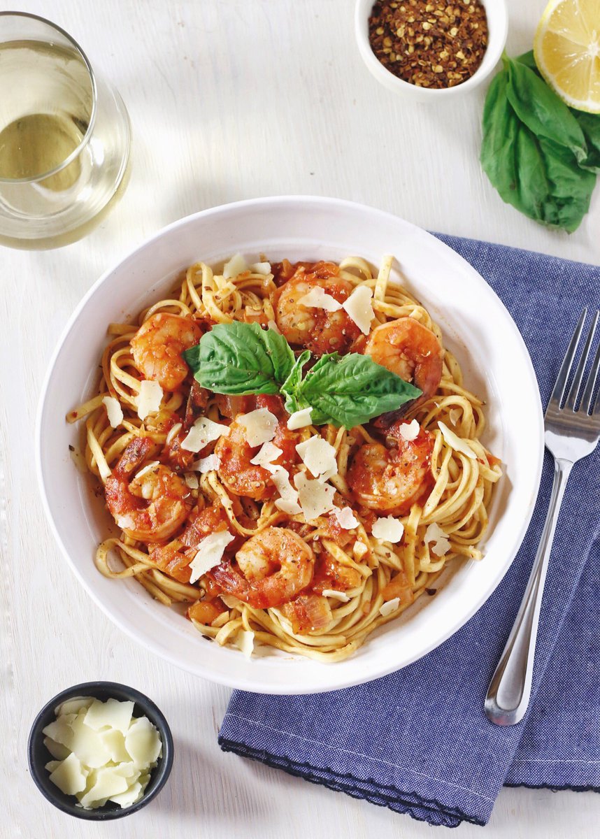BrittanyStager's tweet photo. Chef @nedbell’s Shrimp Linguine with Garlic Confit & Shaved Parmesan for dinner tonight! #ChefsPlate #CP2Win https://t.co/xiMpHMQrzz
