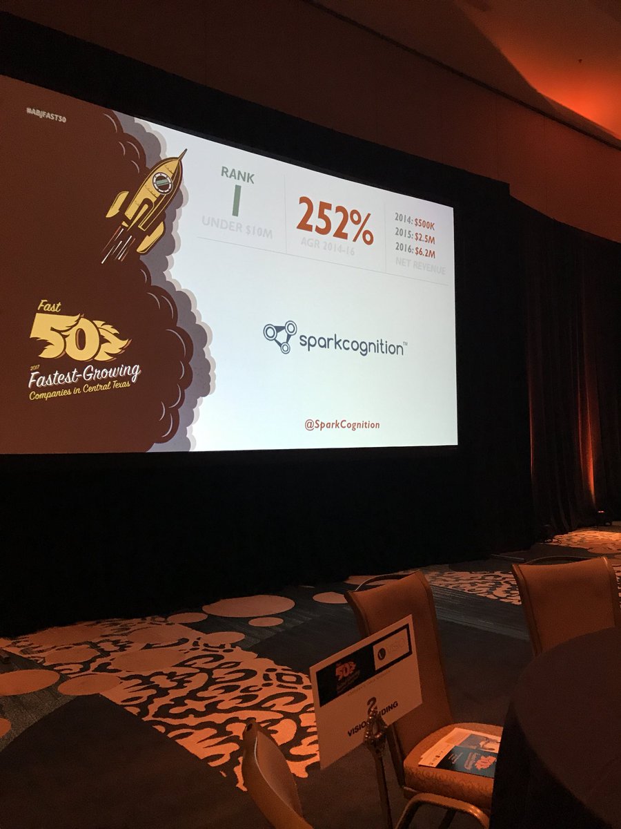 DavidButlein's tweet image. Congrats to Spark Cognition using AI to build the smartest teams @SparkCognition #abjfast50