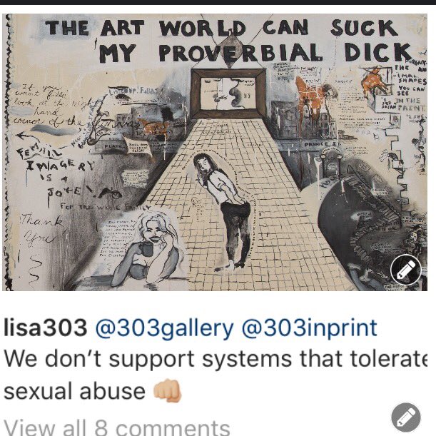 Jerry Saltz (@jerrysaltz) on Twitter photo This Instagram post from <a href="/303Gallery/">303 Gallery</a> Gallery is very brave in this current art-world climate. This Instagram post from <a href="/303Gallery/">303 Gallery</a> Gallery is very brave in this current art-world climate.