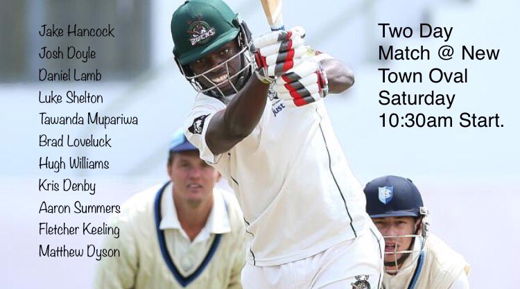 First Two Day Match of the Season @ New Town Oval. Play Starts from 10:30am. See you there!!!

#JustCutsBuck #1inAllin