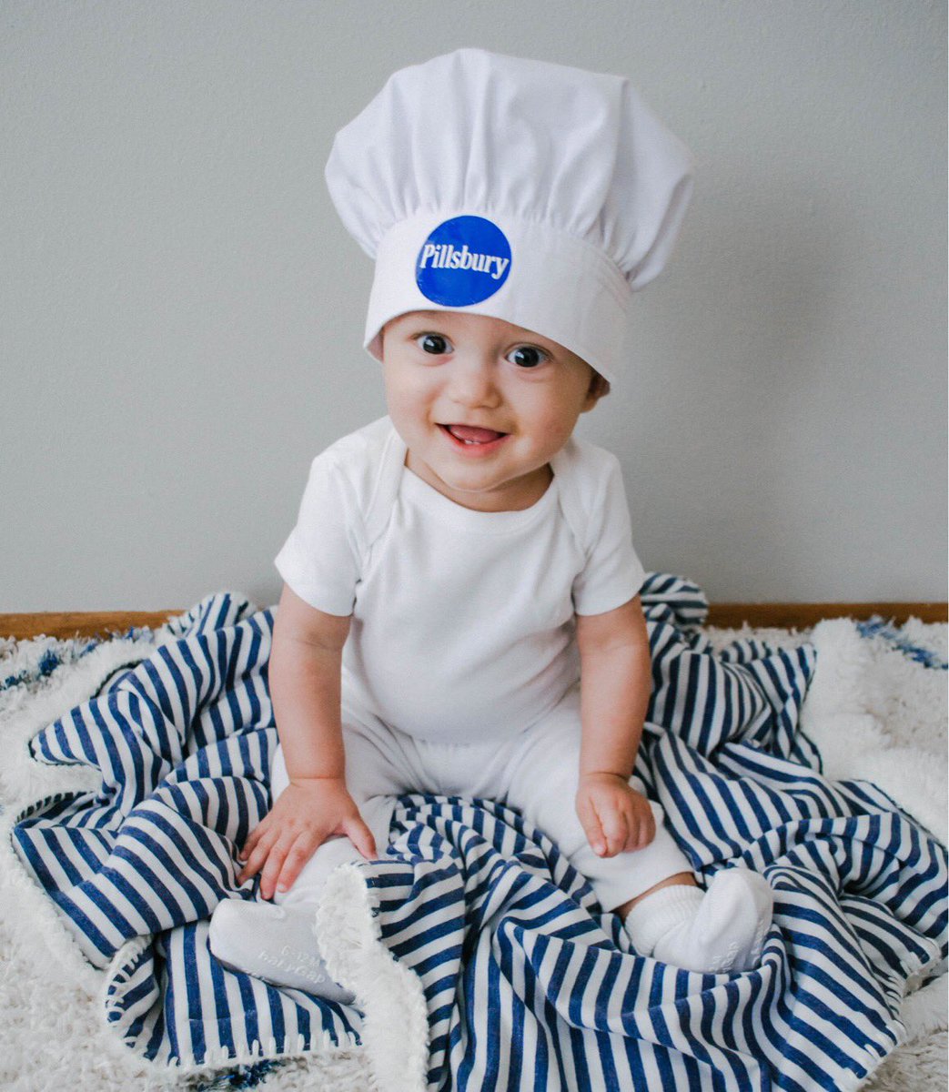 ChelssDavey's tweet photo. @TheEllenShow our son’s 1st Halloween! Our very own little doughboy! 💙 https://t.co/PHdnYfnB8h