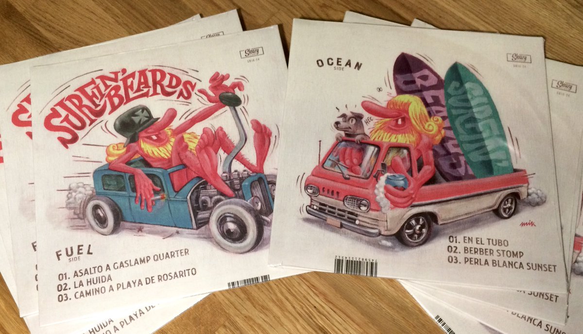 surfin_beards's tweet photo. Ya están aquí ! nuevo 10” @surfin_beards para @SleazyRecords Ref. SR1024. Dos caras (“Fuel”/“Ocean”), doble diversión! Registrado en #GrabacionesOscuras, procesado en #HollersAnalogStudio, master en #KadiforniaMastering. Diseño #MikBaro. Disponible desde mañana Sábado 28! https://t.co/myjJs7GGWK