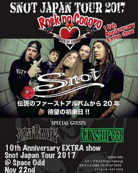 MikeyDoling's tweet photo. Snot rocks Tokyo Japan, November 21 and 22 https://t.co/DGPiLn2vLZ