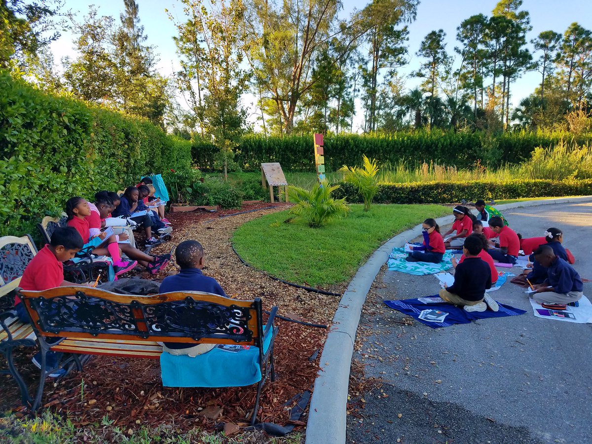 centpalmsharks's tweet photo. Frenkel's 3rd graders outside learning about energy! Making mechanical energy with wind and enjoying our garden. @CSUSAJonHage #schoolchoice https://t.co/PMG1w0LQpX