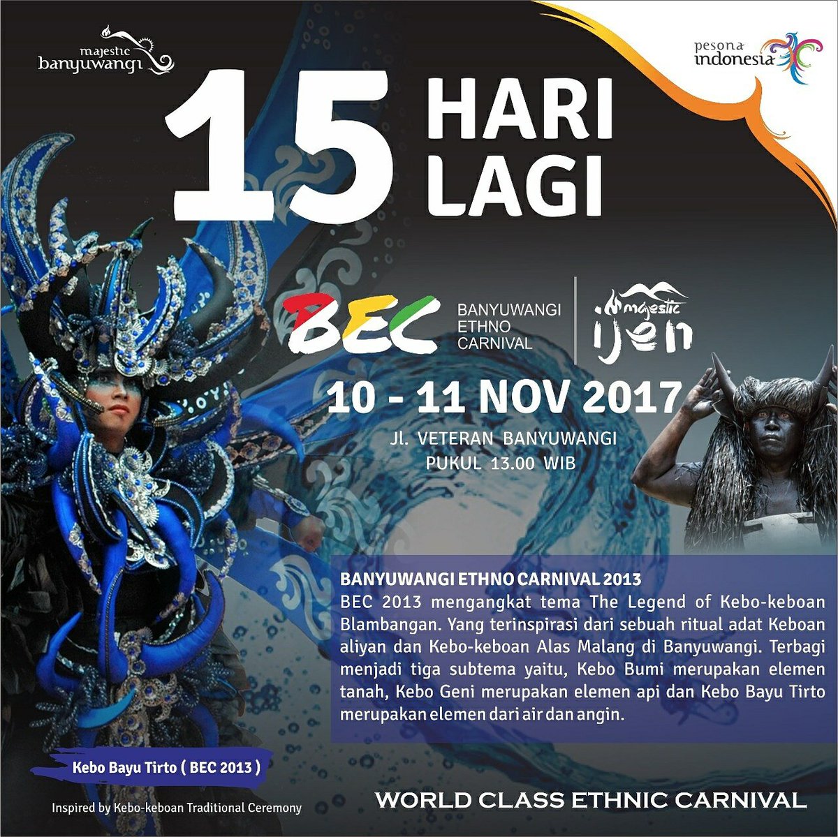 infobwi's tweet photo. Setengah bulan lagi yah, BEC 2017 bakal digelar sebagai karnaval berkelas tingkat Dunia.
.
#pesonaindonesia
#bec2017 https://t.co/qcSwEikvIx