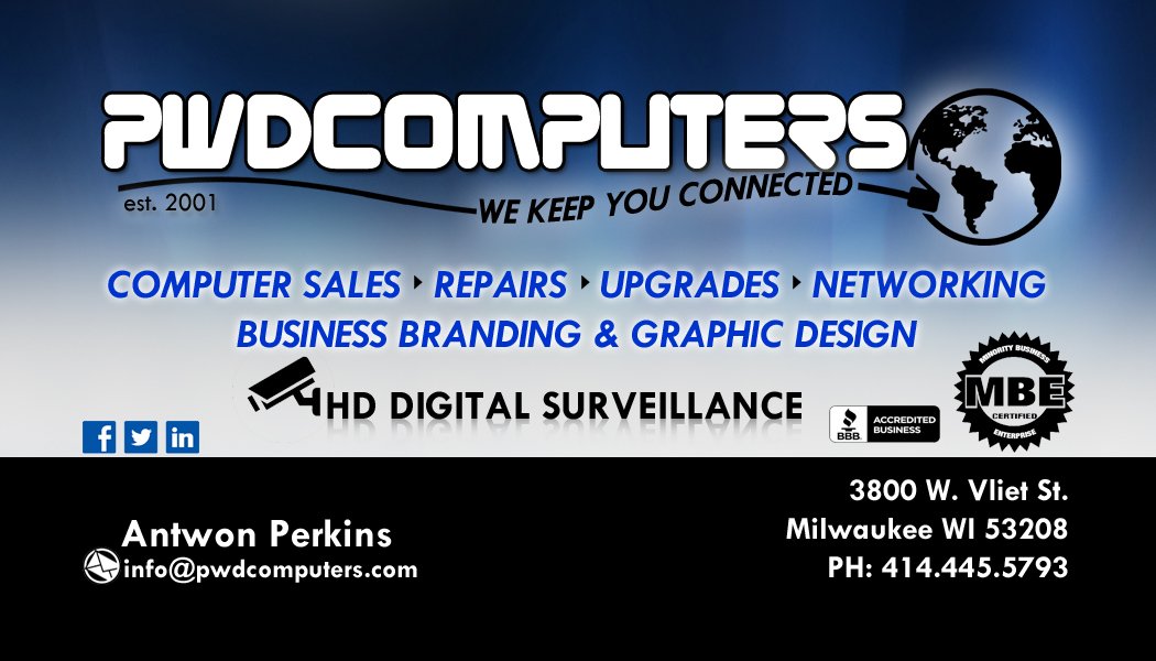 pwdcomputers's tweet image. SAME PHONE# NEW LOCATION #WEMOVED #PWDCOMPUTERS 3800 W. VLIET ST | MILWAUKE WI #WEKEEPYOUCONNECTED EST. 2001