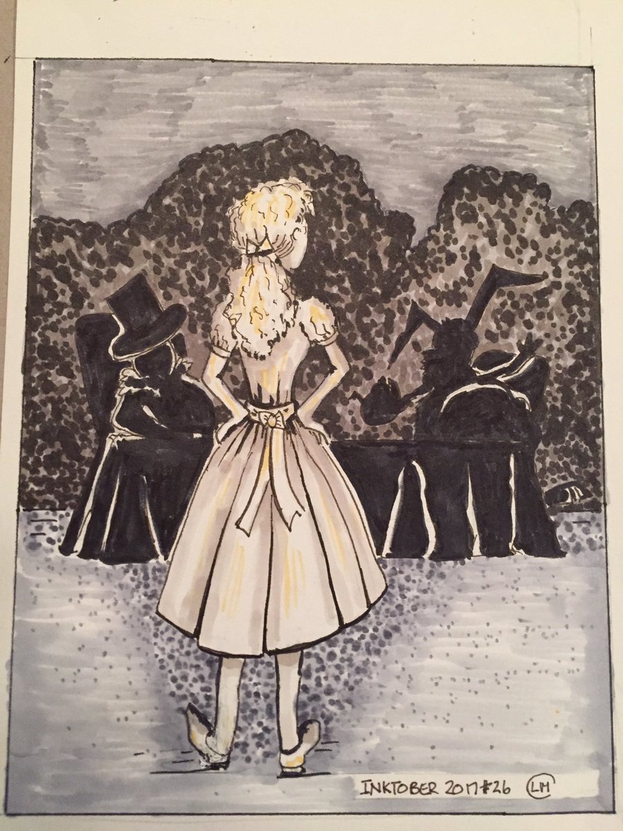 lscottcampbell's tweet photo. #inktober2017 #26 a more traditional Alice-but she's still not happy! #angryalice https://t.co/TSzJl2edCI
