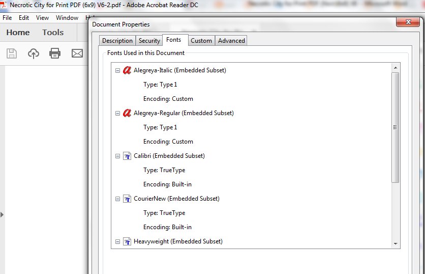 Leland_Lydecker's tweet image. Woohoo!! Finally found a way to embed these fonts without buying Acrobat DC Pro. #publishingproblems #authorproblems #success