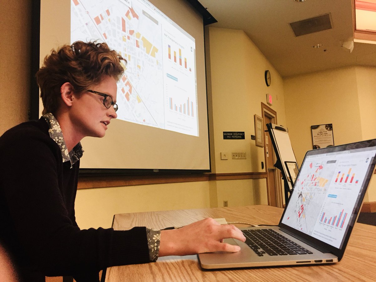 OpenSMC's tweet photo. Awesome presentations by the @RedwoodCity and @sanmateoco #GIS teams at this week’s hack night! #CivicTech #GovTech #DataViz https://t.co/q6ptV2mYHn