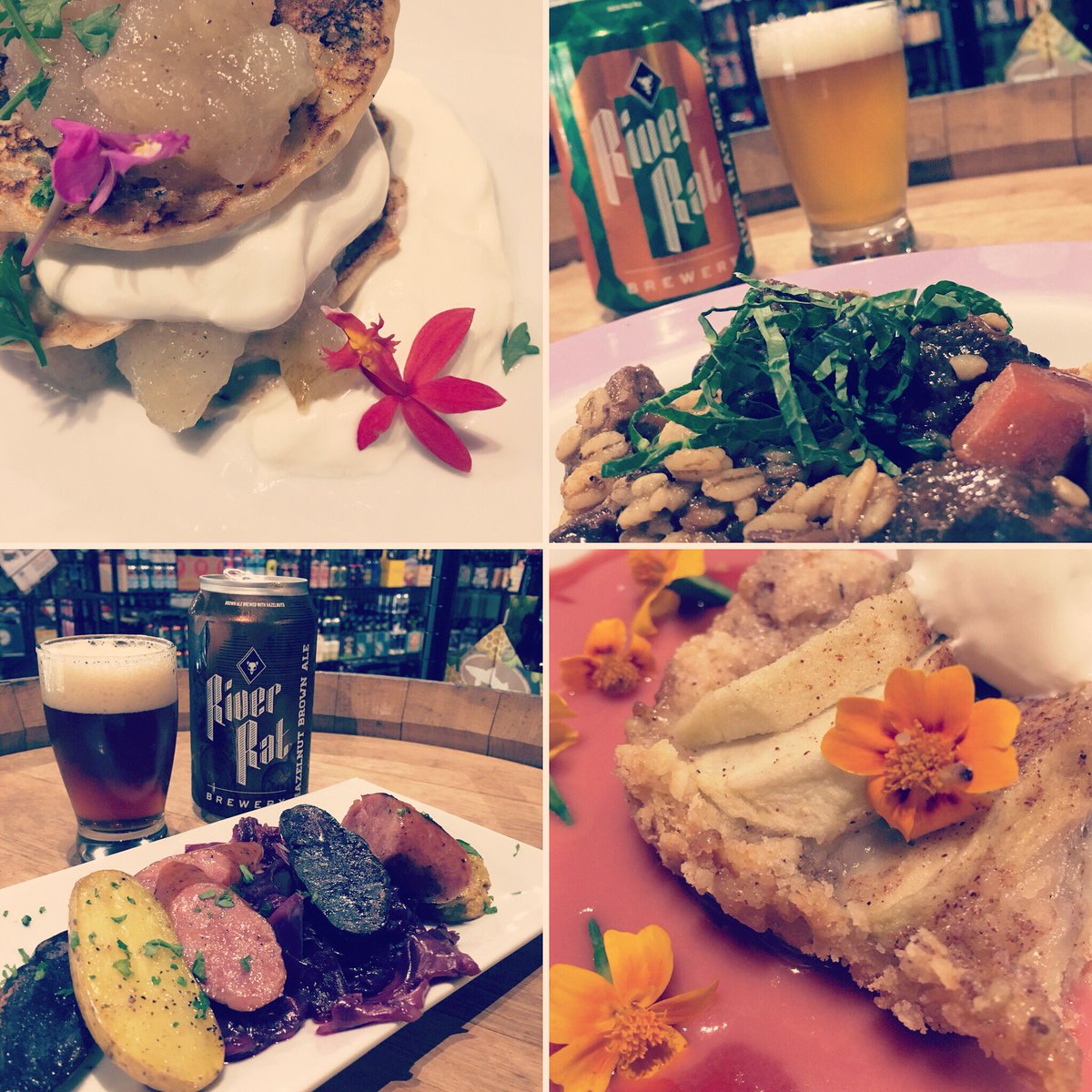 cellar_55's tweet image. @eatatjoefasys @RiverRatBrewery #potatopancakes #sourcream #homemadeapplesauce #beefstew #purplepotatoes #kielbasa #applekuchen #cheerwine