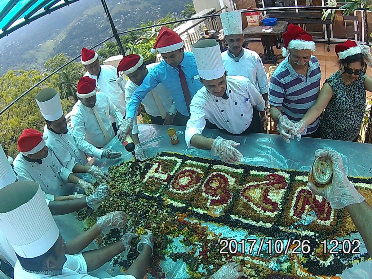 hoteltopazkandy's tweet photo. Hotel Topaz/Tourmaline started the festive season early. All hotel chefs &amp; some guests got together in the  mixing of Christmas Cakes. https://t.co/TI8GxUhAUs